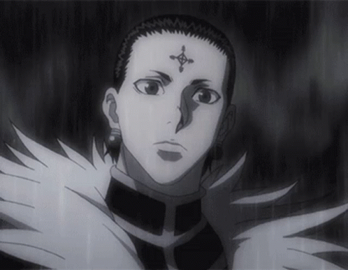 A Black And White Drawing Of A Man With A Cross On His Head . GIF
