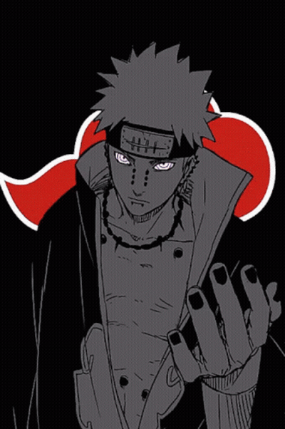 A Black And White Drawing Of A Man With A Headband On His Head GIF