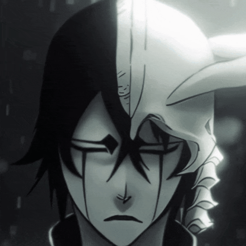 A Black And White Drawing Of A Man With A Mask On His Head GIF