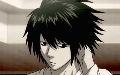 A Black And White Drawing Of A Man With A White Shirt GIF
