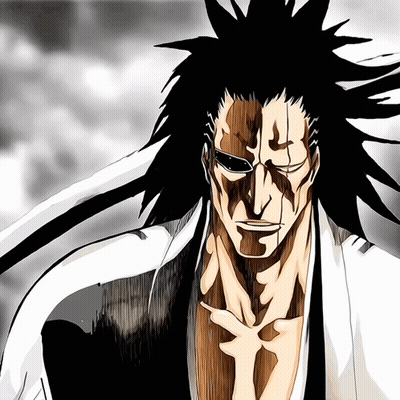 A Black And White Drawing Of A Man With A White Shirt On GIF