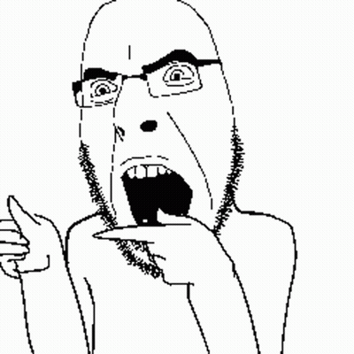 A Black And White Drawing Of A Man With Glasses And A Beard Making A Funny Face . GIF