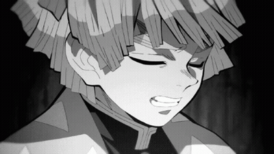A Black And White Drawing Of A Man With His Eyes Closed . GIF