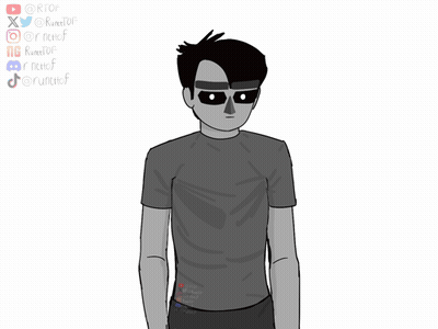 A Black And White Drawing Of A Man With Sunglasses And A Shirt That Says Riotof GIF
