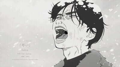 A Black And White Drawing Of A Man With The Name Leina GIF