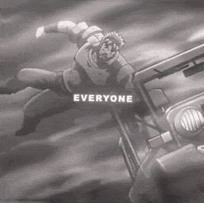 A Black And White Drawing Of A Man With The Word Everyone Written On It GIF