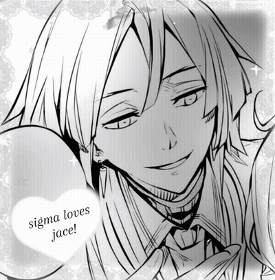 A Black And White Drawing Of A Man With The Words Sigma Loves Jace GIF