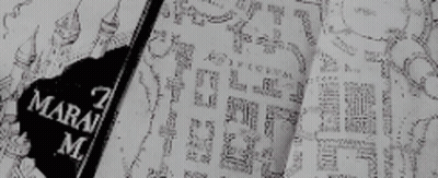 A Black And White Drawing Of A Map Of Marauder 'S Map . GIF