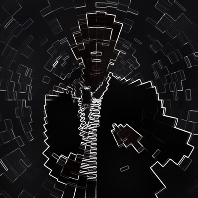 A Black And White Drawing Of A Maze With A White Outline GIF