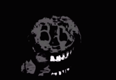 A Black And White Drawing Of A Monster With A Glowing Mouth GIF