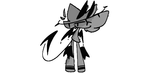 A Black And White Drawing Of A Monster With A Tail . Sticker