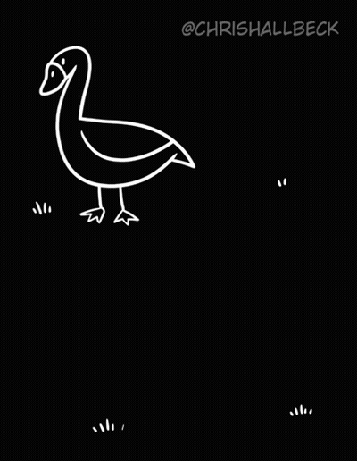 A Black And White Drawing Of A Moose And A Meerkat GIF