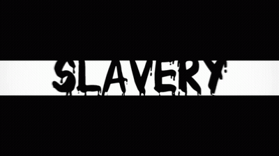 A Black And White Drawing Of A Panda And The Word Slavery GIF