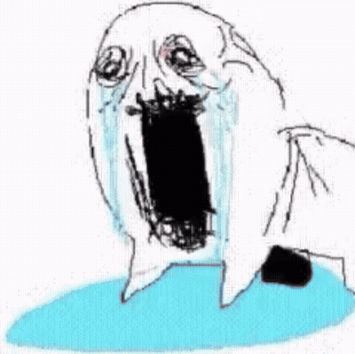 A Black And White Drawing Of A Person Crying With The Word Aaa Written In The Background GIF