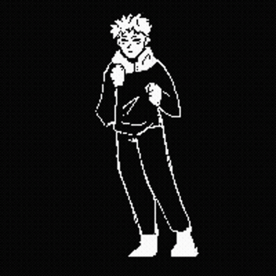 A Black And White Drawing Of A Person Dancing In A Pixel Art Style . GIF