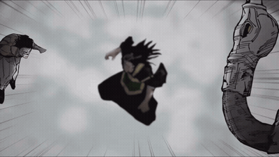 A Black And White Drawing Of A Person Flying Through The Air GIF