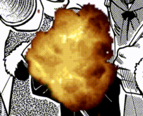 A Black And White Drawing Of A Person Holding A Large Explosion In Their Hand GIF