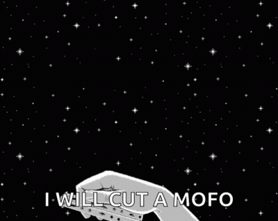 A Black And White Drawing Of A Person Holding A Pair Of Scissors In Front Of A Starry Sky . GIF