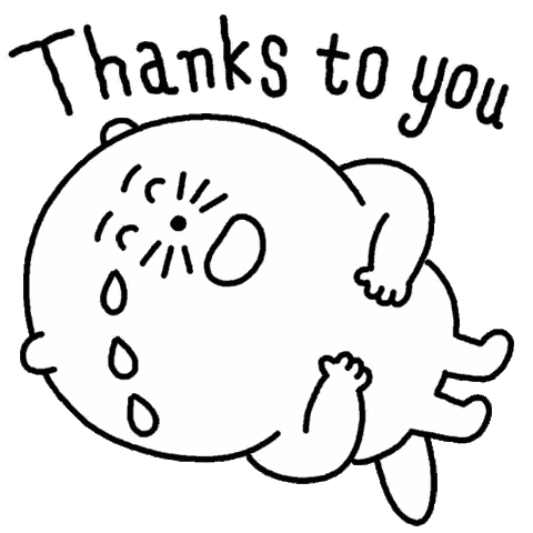 A Black And White Drawing Of A Person Laying Down With The Words `` Thanks To You '' Written On It . Sticker