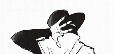 A Black And White Drawing Of A Person Looking Through A Hole In The Eye GIF