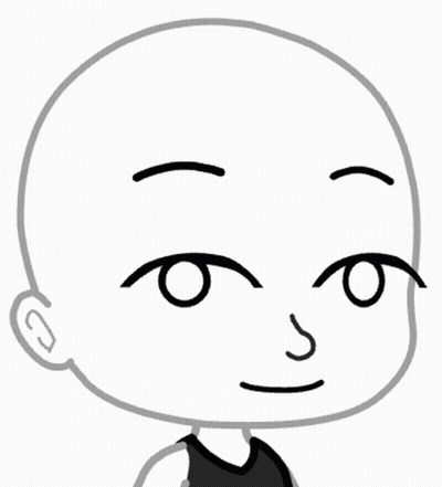 A Black And White Drawing Of A Person 'S Face With A Black Shirt On . GIF