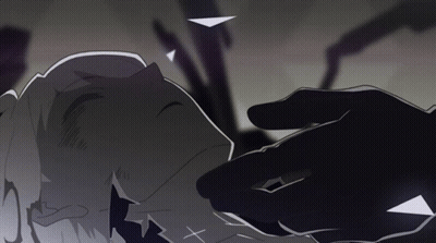 A Black And White Drawing Of A Person 'S Face With A Cross On It GIF