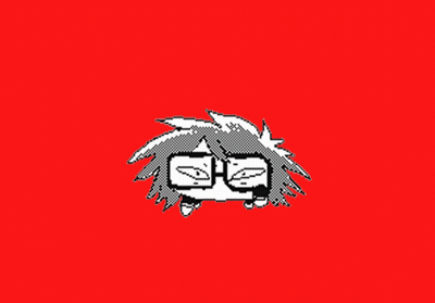 A Black And White Drawing Of A Person 'S Face With A Red Background GIF
