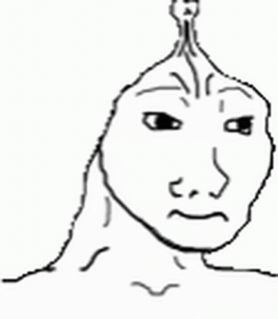 A Black And White Drawing Of A Person 'S Face . GIF