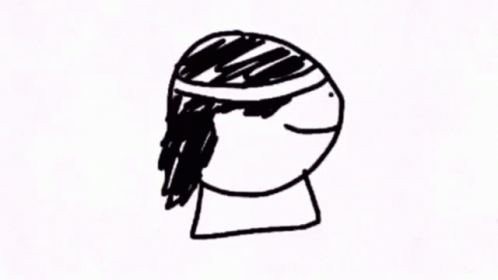 A Black And White Drawing Of A Person 'S Head And Neck GIF
