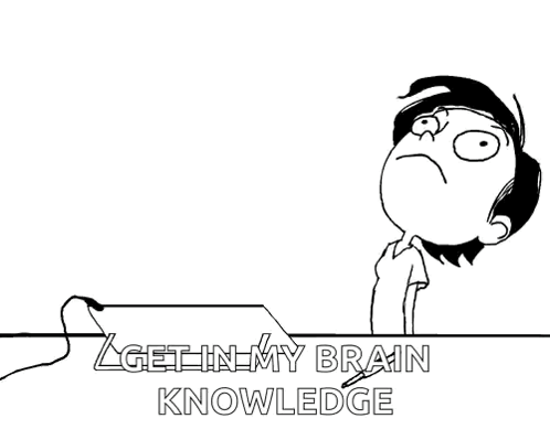 A Black And White Drawing Of A Person Sitting At A Desk With Their Head Down . GIF
