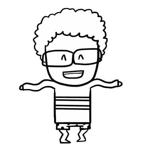 A Black And White Drawing Of A Person Wearing Sunglasses GIF