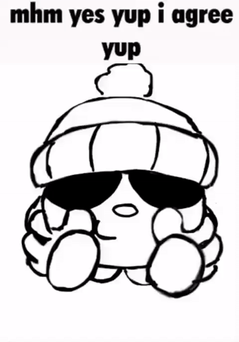 A Black And White Drawing Of A Person Wearing Sunglasses And A Beanie . GIF
