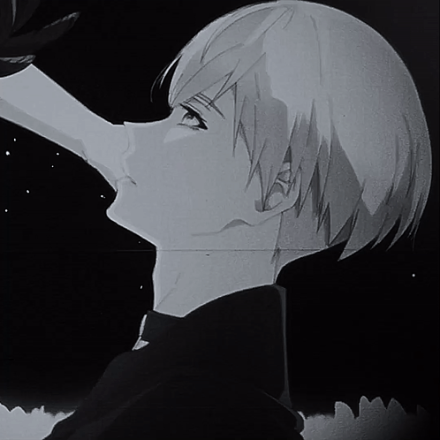 A Black And White Drawing Of A Person With A Hand On Their Face GIF