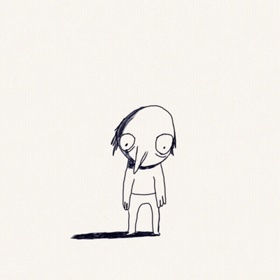 A Black And White Drawing Of A Person With A Long Nose GIF