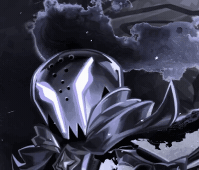 A Black And White Drawing Of A Person With A Purple Helmet GIF