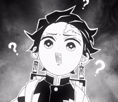 A Black And White Drawing Of A Person With A Question Mark Above Their Head GIF