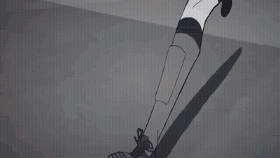 A Black And White Drawing Of A Person With A Shadow On The Ground GIF