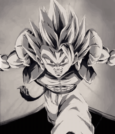 A Black And White Drawing Of A Person With A Very Long Hair GIF