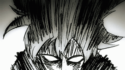 A Black And White Drawing Of A Person With Horns On Their Head GIF