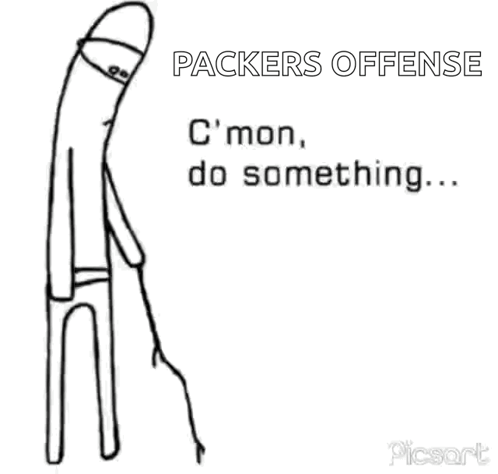 A Black And White Drawing Of A Person With The Words Packers Offense GIF