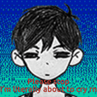 A Black And White Drawing Of A Person With The Words Please Stop I 'M Literally About To Cry Rn GIF