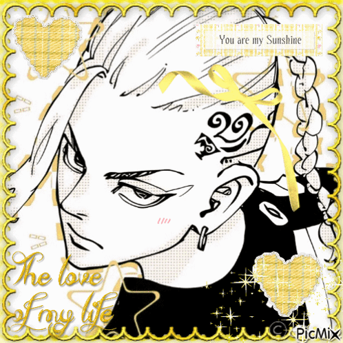 A Black And White Drawing Of A Person With The Words " You Are My Sunshine " Written On It GIF