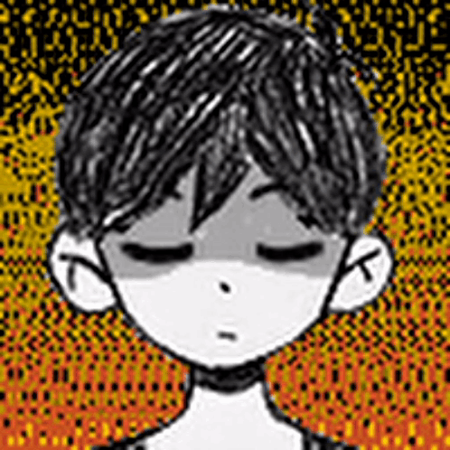 Black And White Drawing Of Person With Closed Eyes GIF