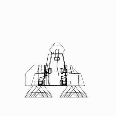 A Black And White Drawing Of A Playground With A Slide And A Swing GIF