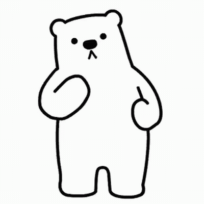 A Black And White Drawing Of A Polar Bear On A White Background . GIF
