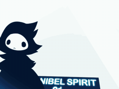 A Black And White Drawing Of A Rabbit With The Words Nibel Spirit Written On It GIF