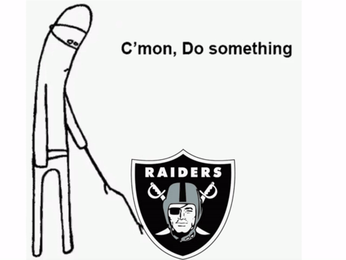 A Black And White Drawing Of A Raiders Logo GIF
