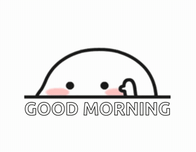 A Black And White Drawing Of A Seal With The Words Good Morning Written Below It . GIF