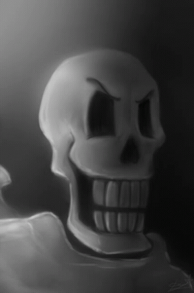 A Black And White Drawing Of A Skull With A Very Large Mouth GIF