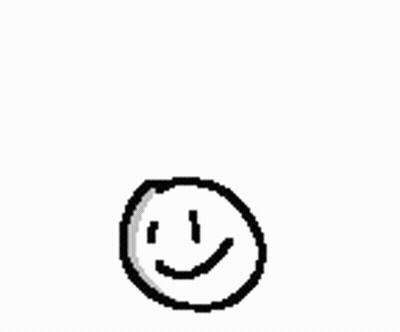 A Black And White Drawing Of A Smiley Face With A Shadow On A White Background . GIF